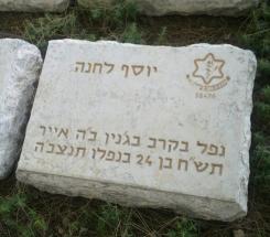 מצבה בקבר האחים בהר הרצל
